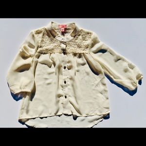 Girls 3/4 sleeve chiffon Peasant top